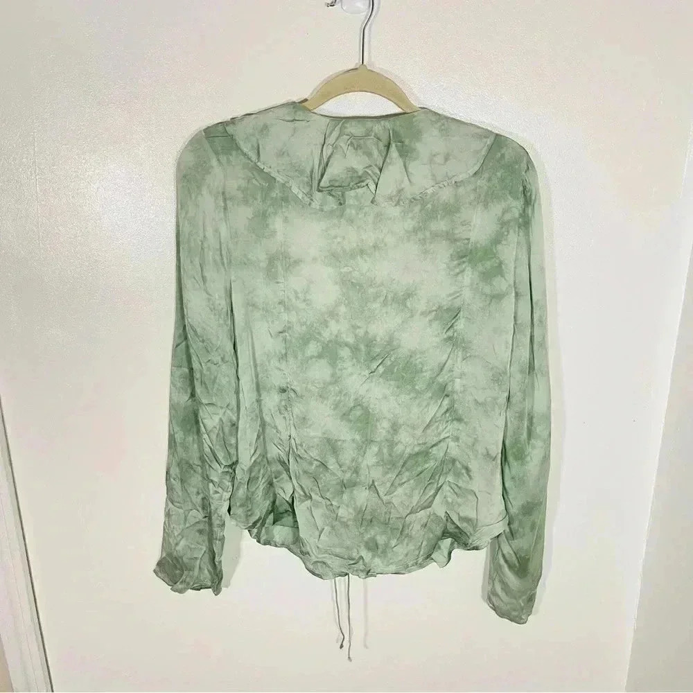 Free People Green Ruffle Blouse - Picture 7 of 9